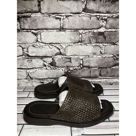 To Boot New York by Adam Derrick Brown Leather Slides Sandals Men Sz 8M US/41EU - Picture 7 of 16